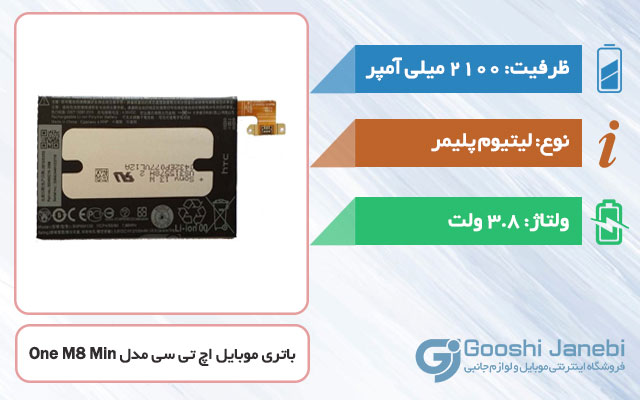 باتری گوشی اچ تی سی One M8 Mini