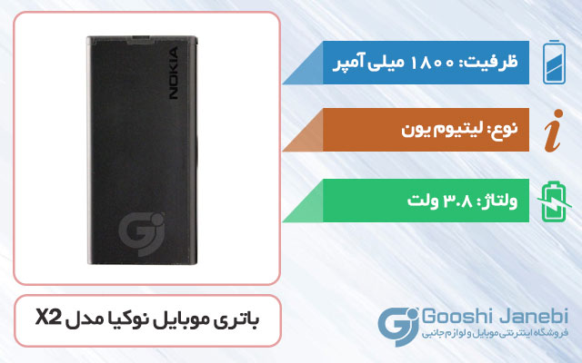 باتری اصلی گوشی نوکیا X2 مدل BV-5S