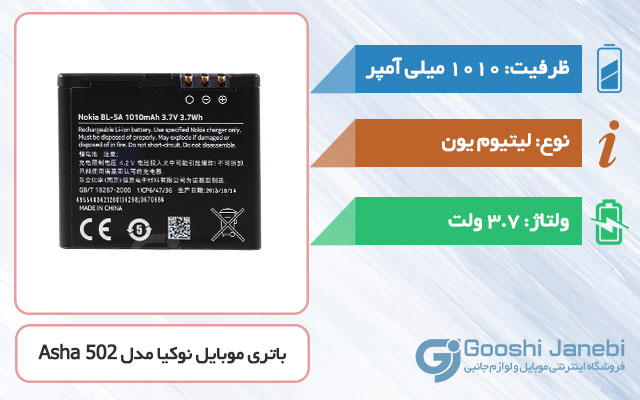 باتری گوشی نوکیا Asha 502